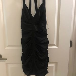 BCBG MAXAZRIA black scrunched Mini Dress (NWT)